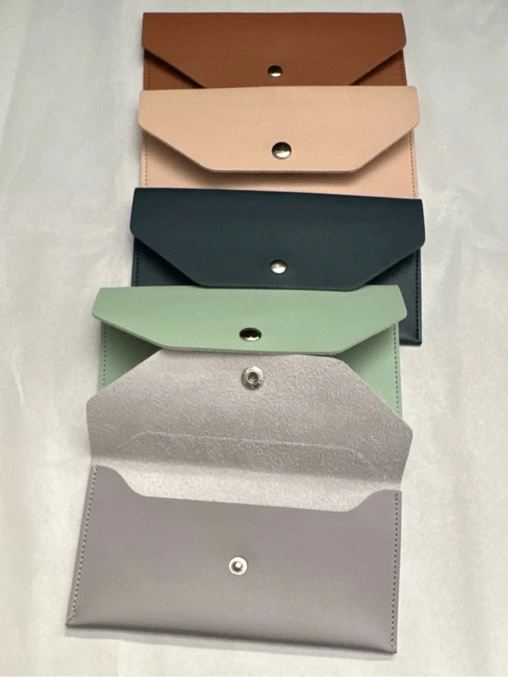 Women's Envelope Wallet Set — Brown, Blush Pink, Black, Mint, Gray